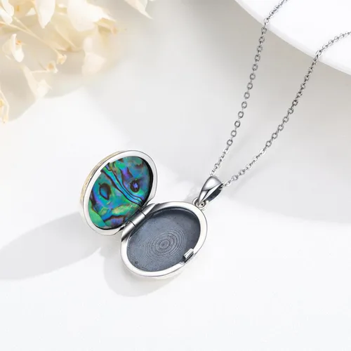 Vista 2 de Collar de medallón de plata de ley 925 con medallón milagroso que sostiene imágenes, joyería religiosa católica, regalos para mujeres y niñas, Plata