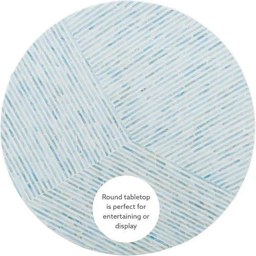 Vista 7 de Linon Home Decor Products Mesa de centro Kiro Blue Capiz