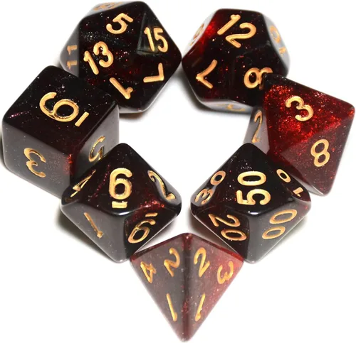 Vista 6 de Juego de dados DND de 7 piezas (azul negro)