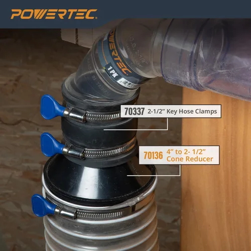 Vista 7 de POWERTEC 70136 cono reductor de 4" a 2-1/2".