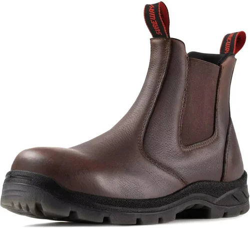 Vista 9 de SUREWAY Botas de trabajo sin cordones para hombre, mejoradas antideslizantes/resistentes al agua, peligro eléctrico, botas de trabajo mecánico
