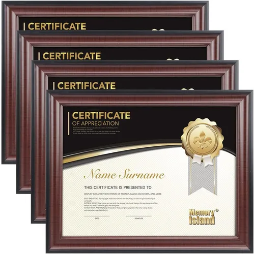 Vista 8 de Memory Island Marcos para documentos de 8.5 x 11, juego de 4 marcos de certificados para pared o mesa, marcos de diploma para premio de grado
