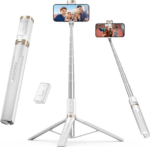 Vista 7 de Selfie Stick - Trípode de viaje para iPhone, control remoto inalámbrico para selfies, palo selfie extensible para iPhone, trípode para grabación