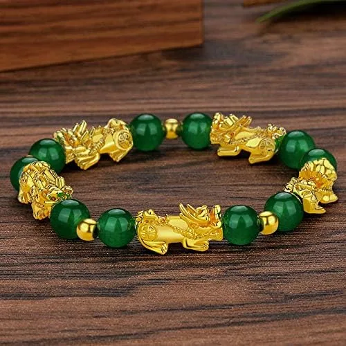 Vista 2 de 3 pulseras de obsidiana Feng Shui con cuentas de cinabrio rojo de la suerte Pi Xiu, joyería para la buena suerte, mujeres, niñas, hombres, niños