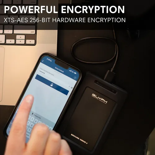 Vista 3 de Glyph SecureDrive+ Unidad cifrada con Bluetooth, 1 TB