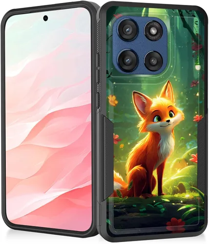 Vista 22 de Funda para Moto G Play 4G 2024, resistente de doble capa híbrida de policarbonato duro, goma suave, a prueba de golpes, funda protectora resistente