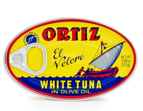 Vista 5 de Ortiz Atún blanco en aceite de oliva, rebanadas tiernas frescas, atún silvestre español, alto en proteínas y grasas Omega 3, excelente en ensaladas