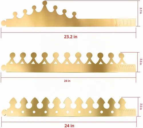 Vista 3 de SIQUK 27 piezas de papel dorado corona partido oro coronas sombreros rey