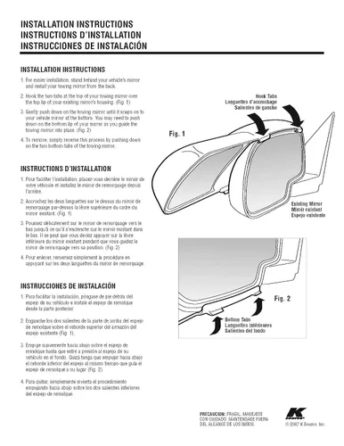 Vista 6 de Fit System 80910 Chevrolet/GMC espejo de remolque de tamaño estándar para camiones - Par