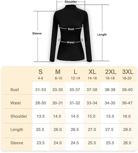 Vista 6 de SIMIYA Camisas de manga larga para mujer, de cuello alto, capa base suave, ropa interior térmica