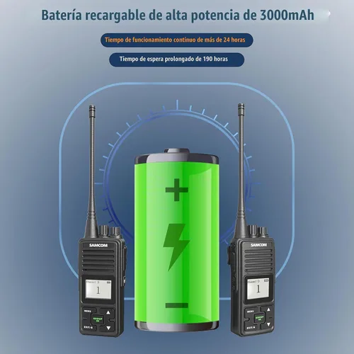 Vista 2 de SAMCOM FPCN10A Radios bidireccionales de largo alcance, 3000 mAh recargables de larga espera Walkie Talkies para adultos, radios comerciales