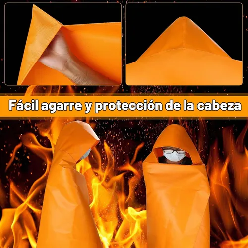 Vista 4 de Capa de escape de incendios, extra grande, de emergencia utilizada como Naranja