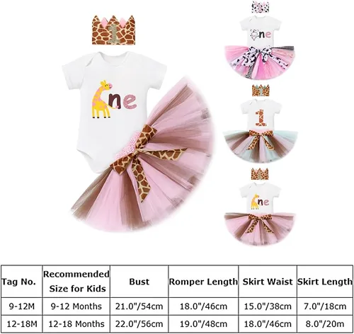 Vista 7 de AWIBMK Conjunto de ropa de 3 piezas para bebé niña de primer cumpleaños con falda tutú, diadema para el primer cumpleaños