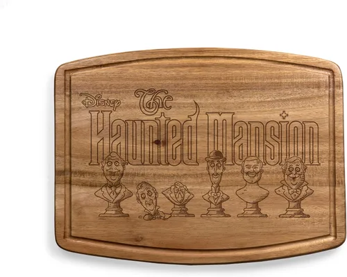 Vista 11 de PICNIC TIME Tabla de cortar oval de madera de acacia de la Mansión Encantada de Disney, (madera de acacia)