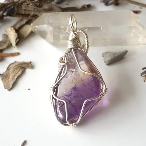 Vista 15 de Collar de cristal de piedra natal alternativo para mujer y hombre - plateado