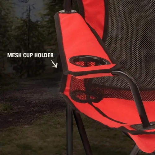 Vista 6 de [Usado] Coleman Silla de Camping Quad de Malla Broadband con Bolsa de Transporte y Portavasos, Respaldo de Malla Refrescante con Brazos Ajustables