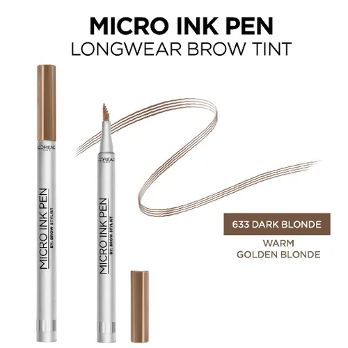 Vista 7 de L'Oreal Paris Micro Ink Pen de Brow Stylist, tinte de cejas de larga duración, efecto similar al cabello, hasta 48 horas de uso, punta de peine