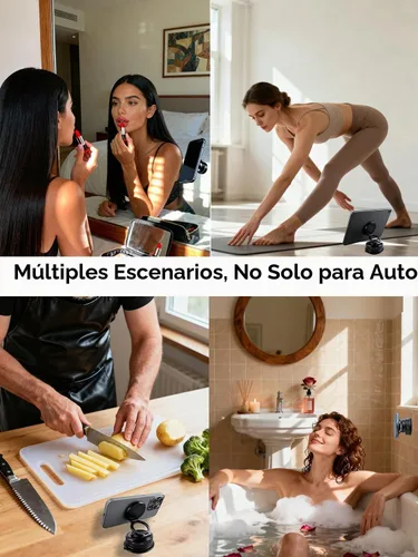 Vista 9 de Soporte magnético para teléfono de coche al vacío con imanes fuertes, soporte ajustable de 360° para teléfono celular, soporte plegable Magsafe