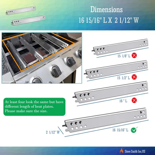 Vista 2 de Placas de calor para parrilla Charbroil, se adapta a 2 quemadores 463673519 463673017 y 4 quemadores 463347017 463376017P1 y 5 quemadores 463275517