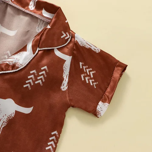 Vista 35 de Conjunto de pijama de manga larga con botones para niña pequeña, conjunto de ropa de dormir