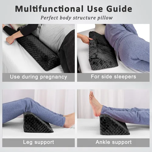 Vista 6 de Almohada de Cuña para Dormir de Lado, Almohada de Cuña de Espuma para Posicionamiento Corporal, Almohada de Cuña Lateral para Dormir Antideslizante
