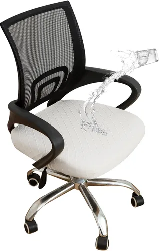 Vista 8 de FORCHEER Fundas de asiento para silla de oficina, fundas de cuero elástico impermeable PU para silla de computadora, fundas de cojín para asiento