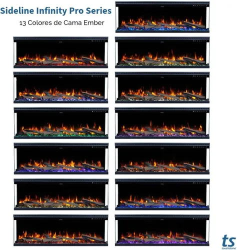 Vista 10 de Touchstone Sideline Infinity Pro Chimenea Eléctrica Inteligente de 3 Lados de 40" Habilitada para WiFi - 80064 - Empotrada - 6 Colores de Llama
