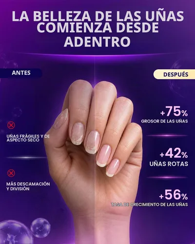 Vista 5 de Péptidos de colágeno múltiple 2,000 mg con biotina y ácido hialurónico