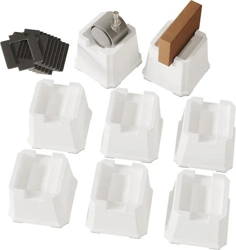 Vista 15 de Elevadores de Cama de 2 Pulgadas Resistentes Elevadores de Cama, Juego de 6 Eleva Hasta 2000 Libras Elevador de Muebles para Sofá y Mesa, Negro