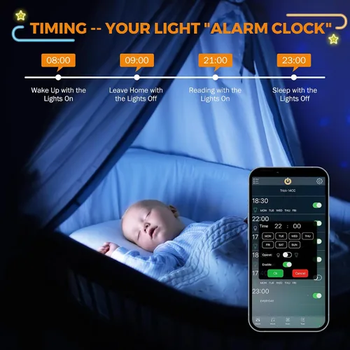 Vista 3 de BEAMNOVA Kit de luces comerciales azules de 100 pies, control remoto o de aplicación Bluetooth, transformador de fuente de alimentación de CA de 120