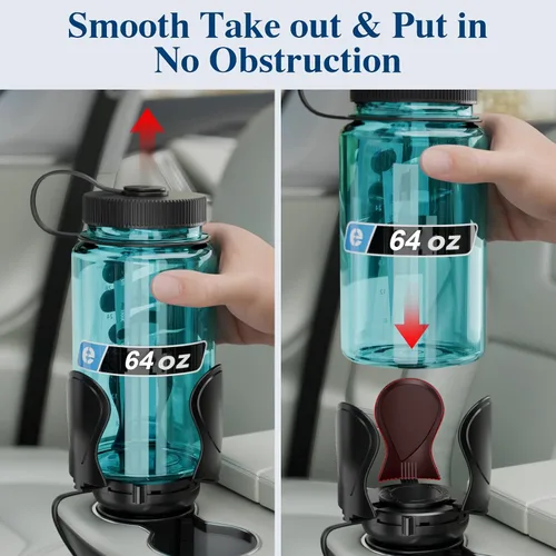 Vista 5 de Expansor de portavasos para automóvil, adaptador extensor de portavasos con brazo expandible y base ajustable, compatible con Yeti Ramblers de 14 a