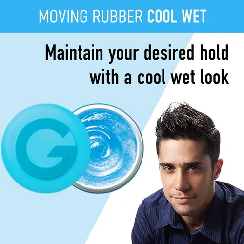 Vista 3 de GATSBY Cera para Cabello Moving Rubber Cool Wet, Versión en Inglés, 80g/2.8oz