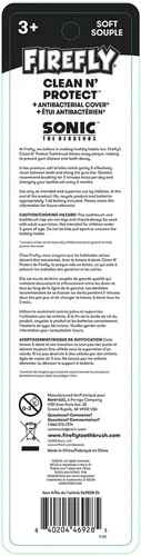 Vista 6 de FIREFLY Clean N' Protect, cepillo de dientes Sonic The Hedgehog con cubierta higiénica 3D, cerdas suaves de primera calidad, mango de agarre