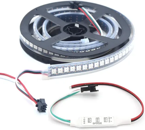 Vista 9 de WS2812B Tira de luces LED de 3.2 pies 1M WS2812B 144LEDs Programable Individual Direccionable WS2811 Tira de LED RGB 5050 incorporada IP30 No