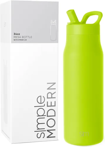 Vista 14 de Simple Modern Botella de agua con tapa de pajilla Termo de acero inoxidable aislado Botellas de agua reutilizables para viajes para gimnasio