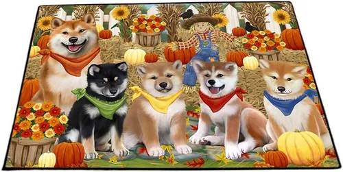 Vista 20 de Tapete antideslizante para puerta de mascotas, para interiores y exteriores del 4 de julio, para perros Shiba Inu, tapete lavable con retratos