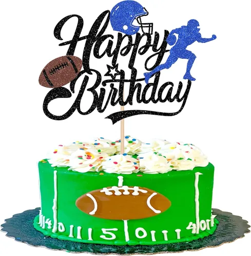 Vista 16 de 36 piezas de adornos para cupcakes de pelota de rugby, trofeo de fútbol americano, selecciones de cupcakes de fútbol americano, decoración