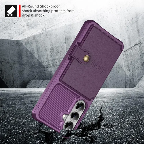 Vista 35 de Funda para Samsung Galaxy S21 Ultra con tarjetero, compatible con soporte magnético para automóvil, resistente a los golpes, resistente, suave, TPU
