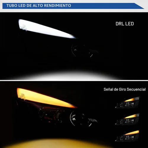 Vista 2 de Conjunto de faros delanteros LED DRL OEDRO compatible con Honda Accord 03-07