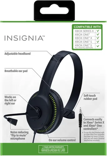 Vista 4 de Insignia - Auriculares de chat con cable para Xbox Series X S y Xbox One - NegroVerde