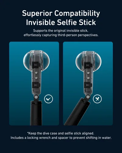 Vista 7 de TELESIN Insta 360 X4 - Funda de buceo invisible, 164.0 ft/164 pies, impermeable, carcasa protectora para buceo subacuático, carcasa para Insta 360