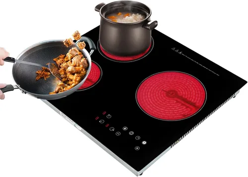 Vista 12 de Estufa eléctrica de 110 V, encimera y empotrada, placa de cocina con 9 niveles de potencia, control táctil del sensor, bloqueo de seguridad