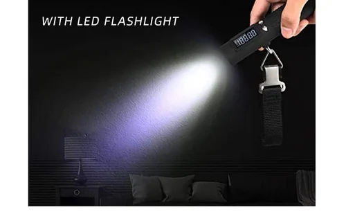Vista 5 de Electrons Báscula digital recargable para equipaje, cargador portátil de 2600 mAh y linterna LED