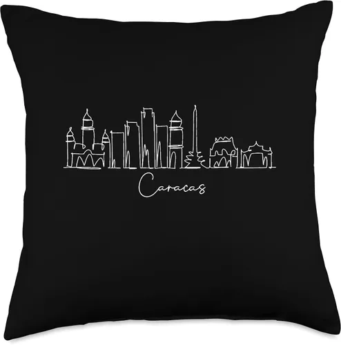 Vista 4 de Home town Venezuela Caracas City Skyline Almohada de 16 x 16 pulgadas, multicolor
