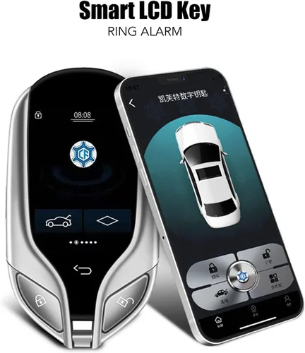 Vista 3 de Control remoto de entrada sin llave para automóvil, pantalla LCD, llave inteligente universal para automóvil con un botón de inicio de tiempo