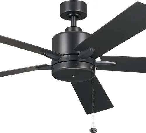 Vista 6 de Kichler Lucian II 60 - Ventilador de techo moderno para interiores con motor de CA, control de cadena de tracción y diseño contemporáneo en negro