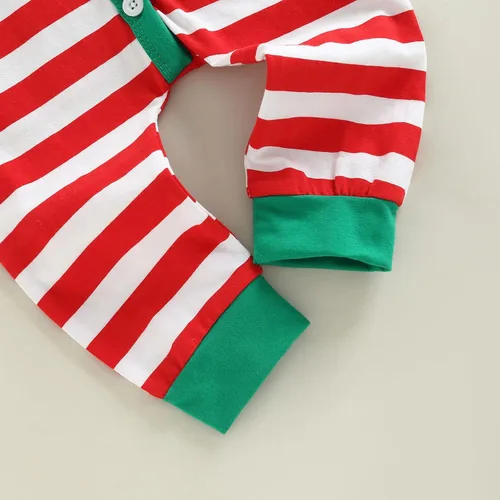 Vista 6 de My First Christmas - Mameluco de manga larga con botones y estampado de letras para bebé y niño
