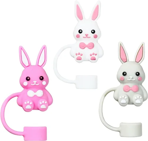 Vista 7 de Juego de 2 fundas de popote de silicona con diseño de huevos de Pascua para Stanley Cup de 30 oz/40 onzas, bonitos accesorios reutilizables
