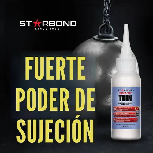 Vista 6 de Starbond EM-02 Adhesivo de cianoacrilato (CA) instantáneo, fino y superrápido, de calidad superior, superadhesivo, más tapa extra y micro puntas