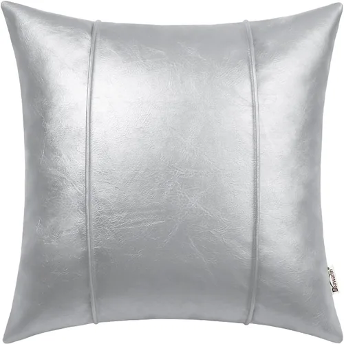 Vista 40 de BRAWARM Funda de almohada de piel sintética de 16 x 16 pulgadas, color Negro